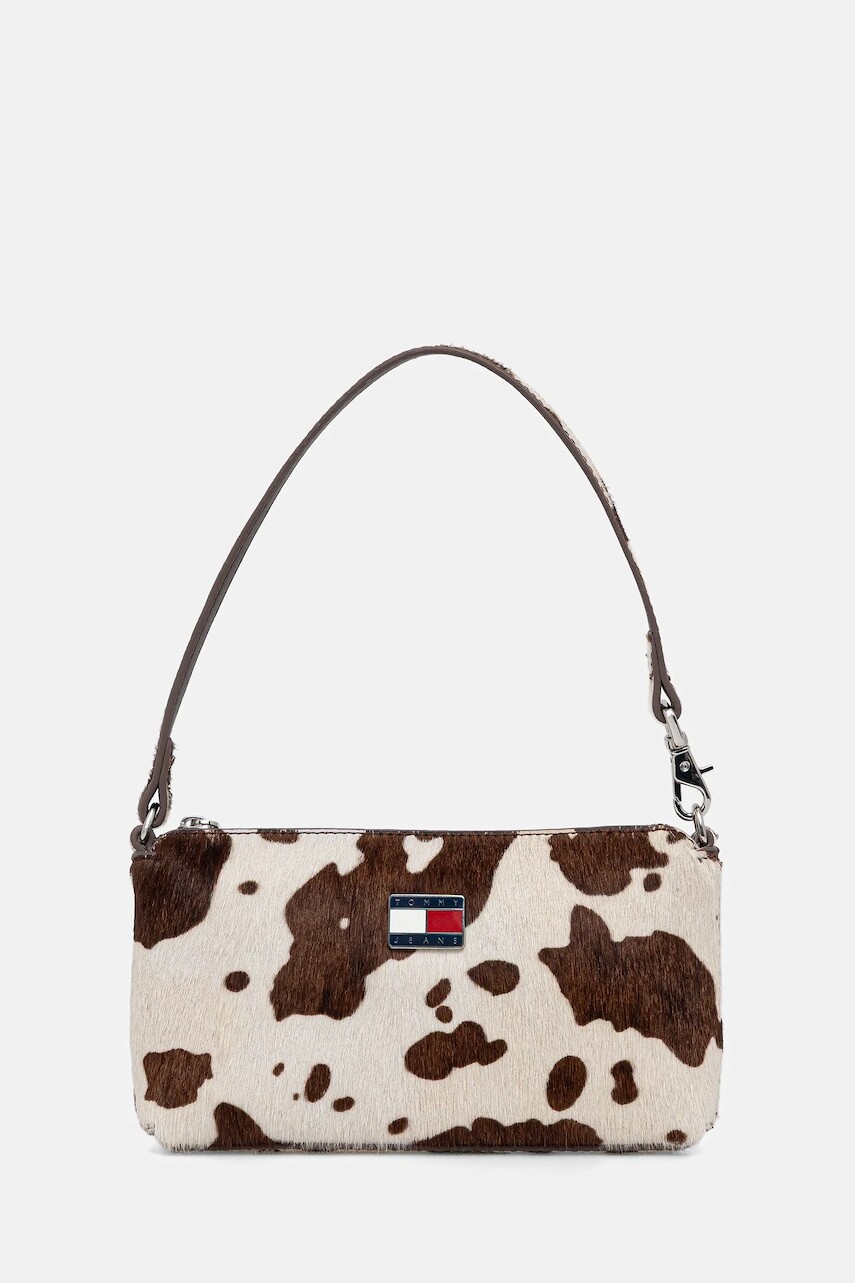 Kožená peňaženka Tommy Jeans béžová farba, AW0AW18091