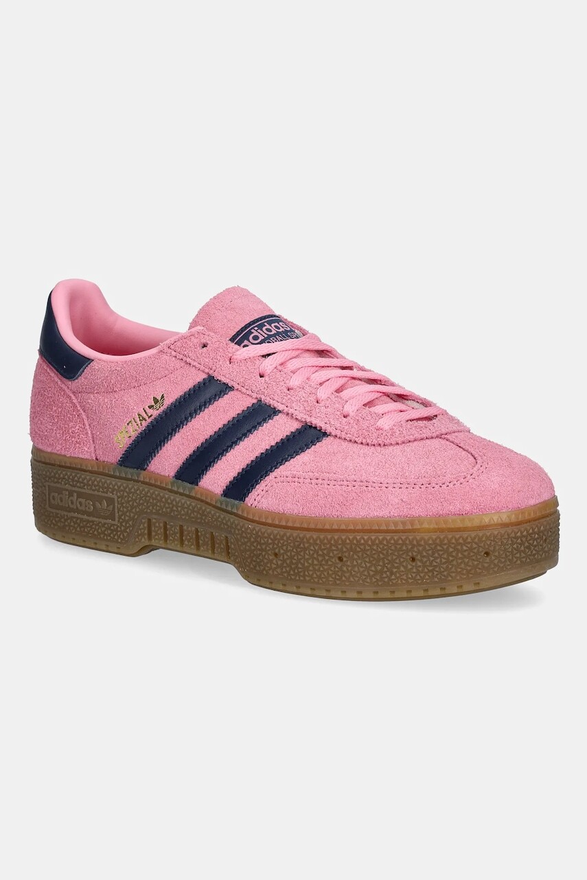 Semišové tenisky adidas Originals Handball Spezial Bold ružová farba, IH9184