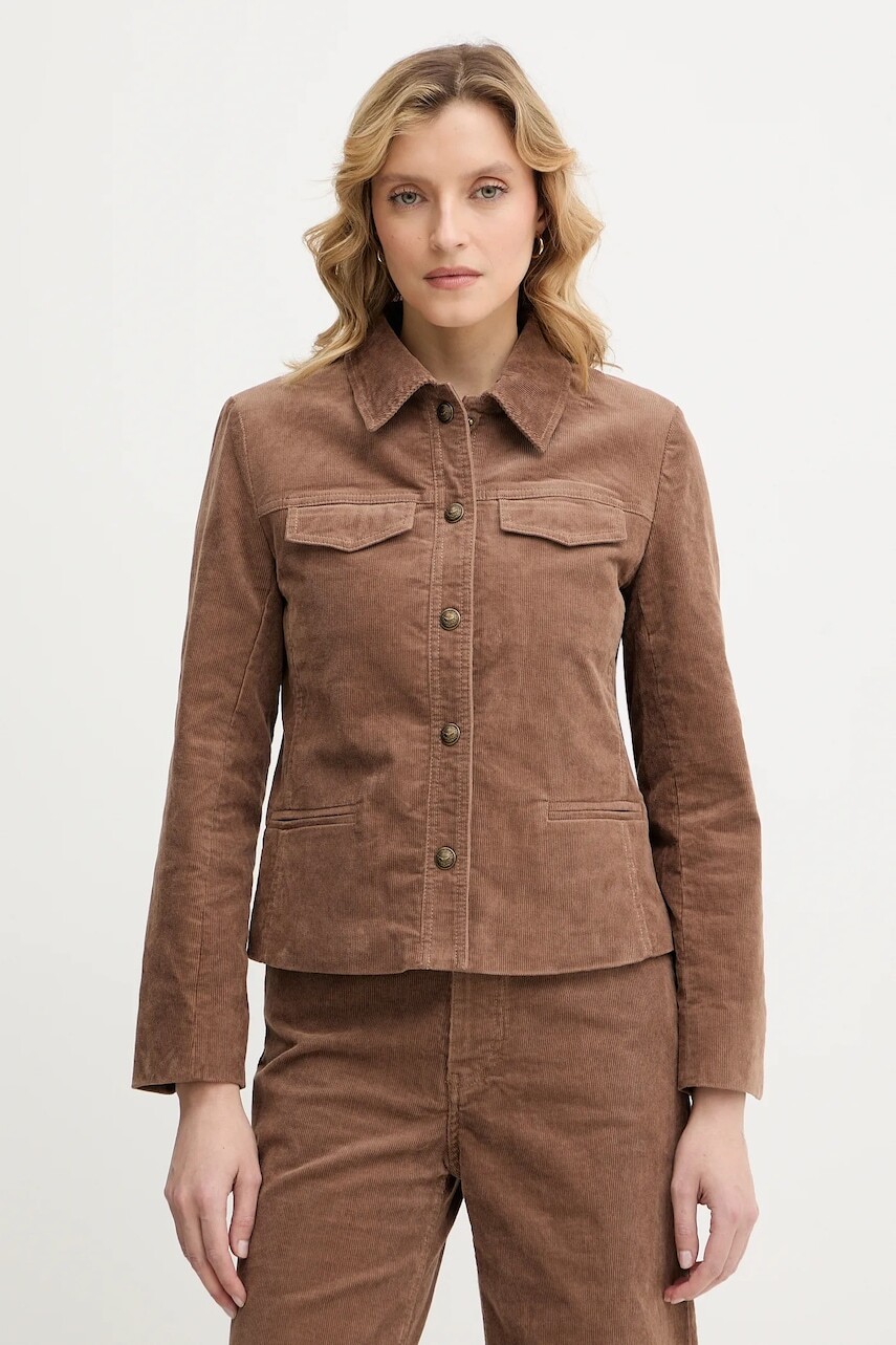 Menčestrová bunda ZADIG&VOLTAIRE hnedá farba, prechodná, WWOW01703