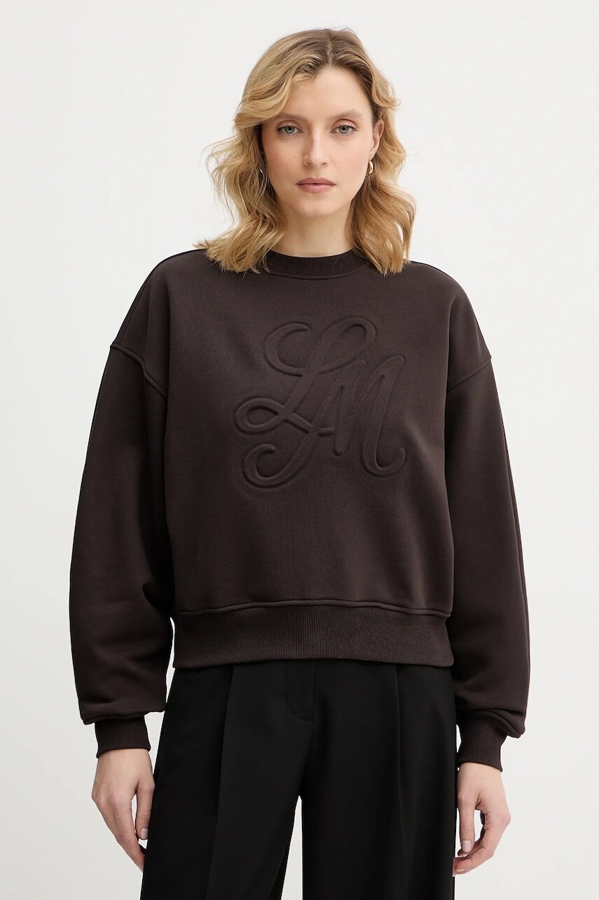 Mikina La Mania CREMA hnedá farba, jednofarebná, CREMA