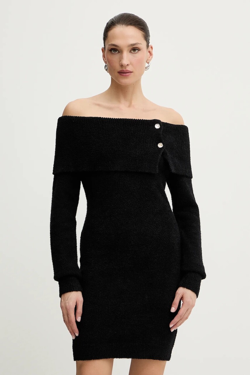 Šaty Morgan čierna farba, mini, priliehavé, RMBOGO