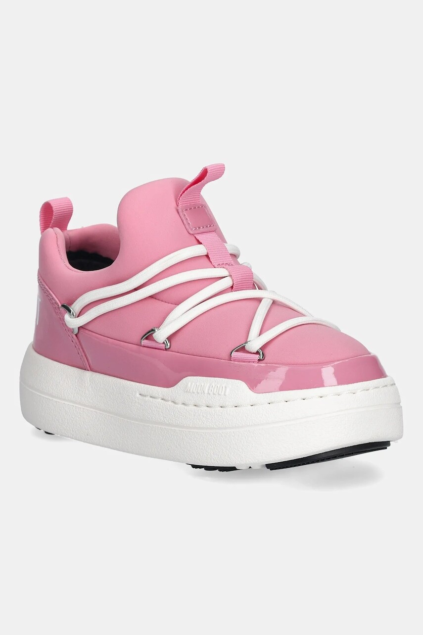 Detské snehule Moon Boot MB JR PARK LOW LACE ružová farba, 80D3440060