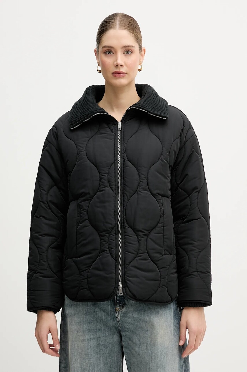 Bunda United Colors of Benetton čierna farba, zimná, 2R1VDN08J