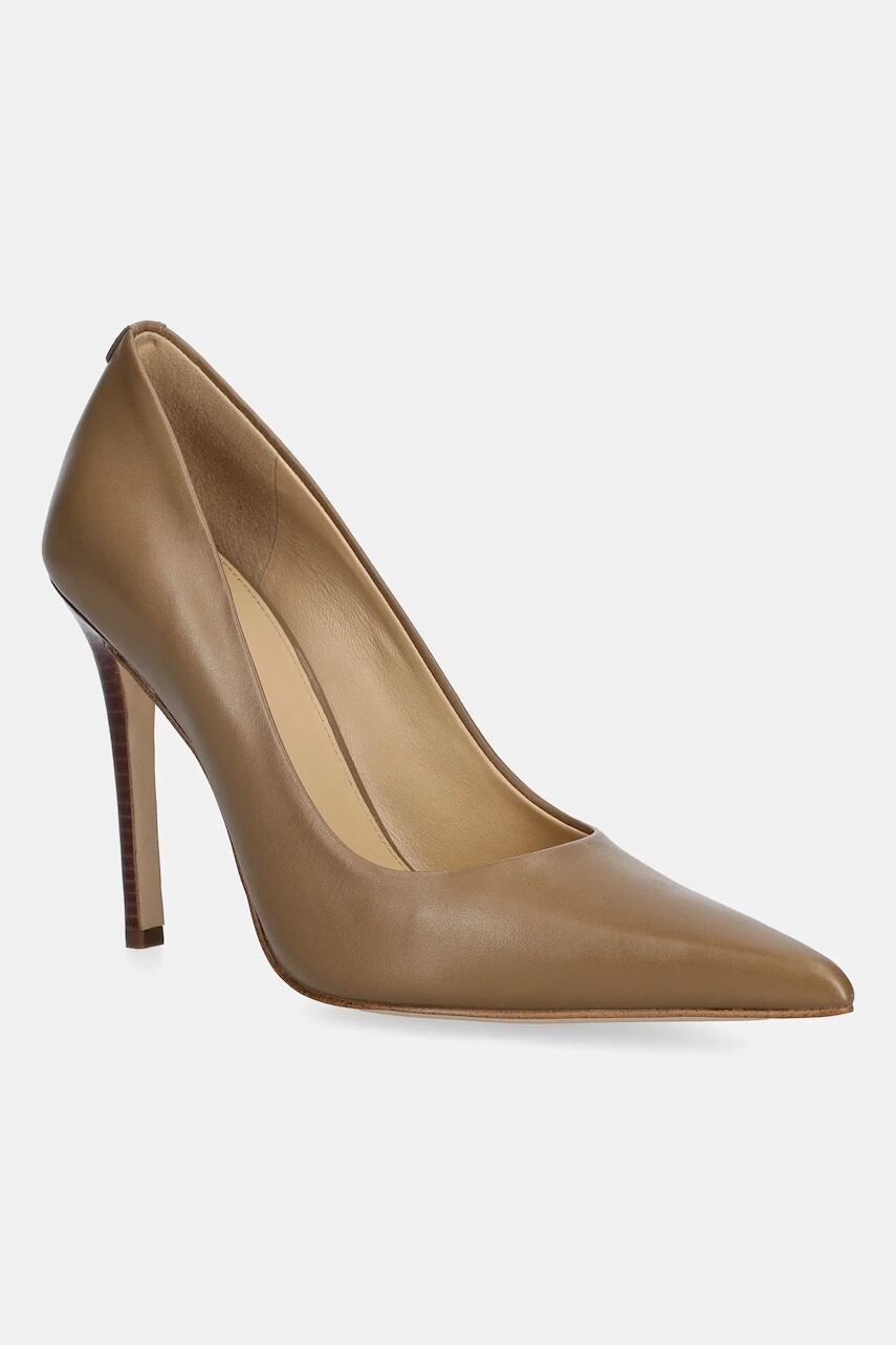 Kožené lodičky MICHAEL Michael Kors Elyse High Pump béžová farba, 40R6EYHP1L.297