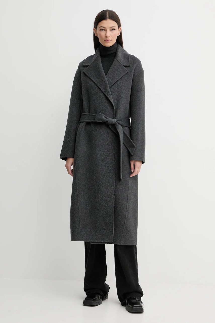 Kabát s prímesou vlny ZADIG&VOLTAIRE šedá farba, WWCO01237