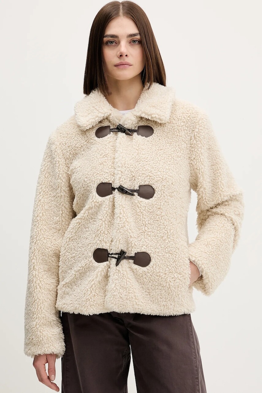 Bunda Hollister Co. béžová farba, prechodná, KI344-5064-100