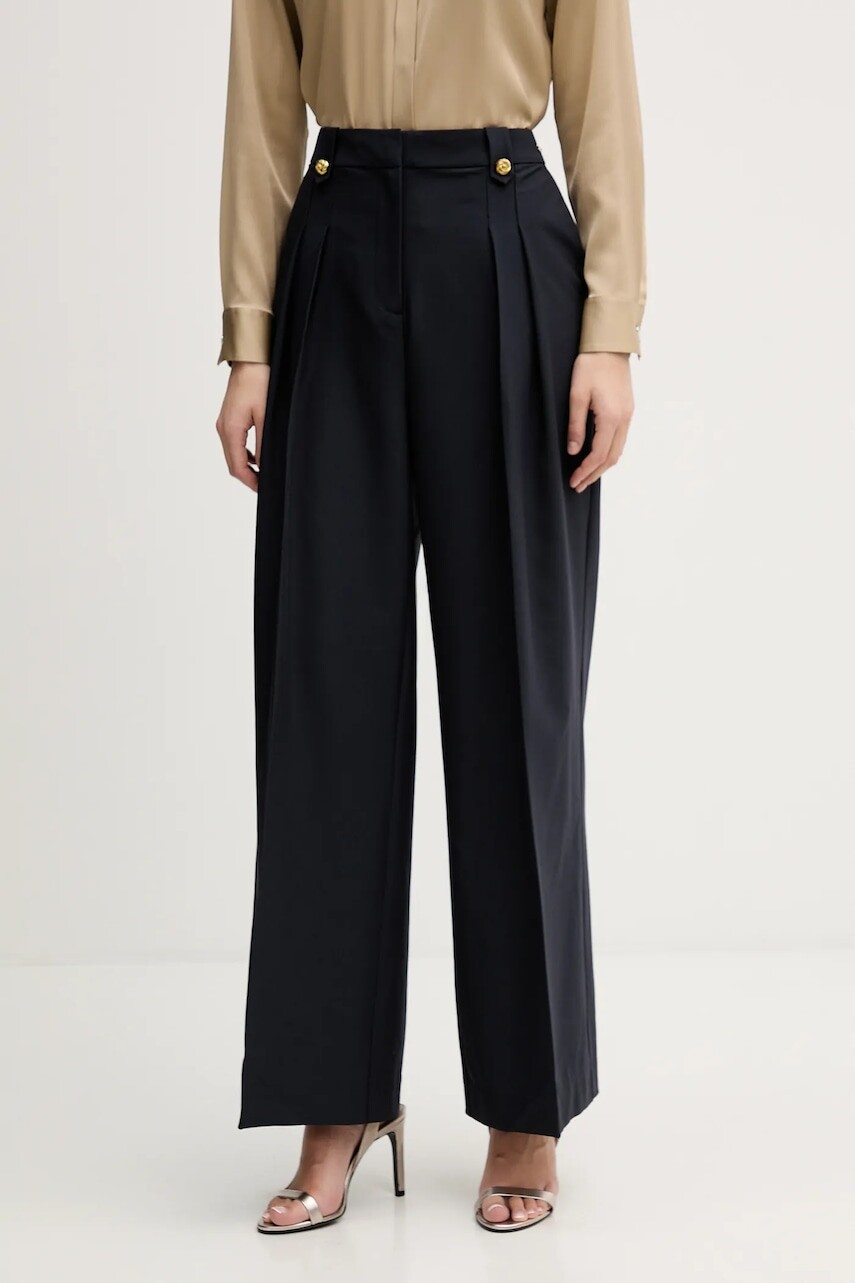 Nohavice Barbour Avery tmavomodrá farba, široké, vysoký pás, LTR0412