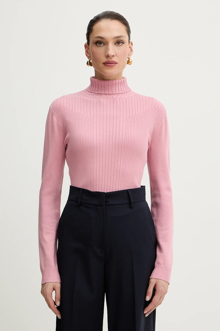 Sveter s prímesou vlny Morgan ružová farba, MENTOL