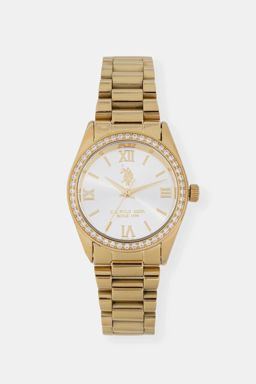 Hodinky U.S. Polo Assn. MELANIE dámske, zlatá farba, USP8463YG