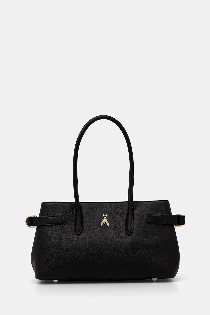 Kožená kabelka Patrizia Pepe čierna farba, 8B0305 L162