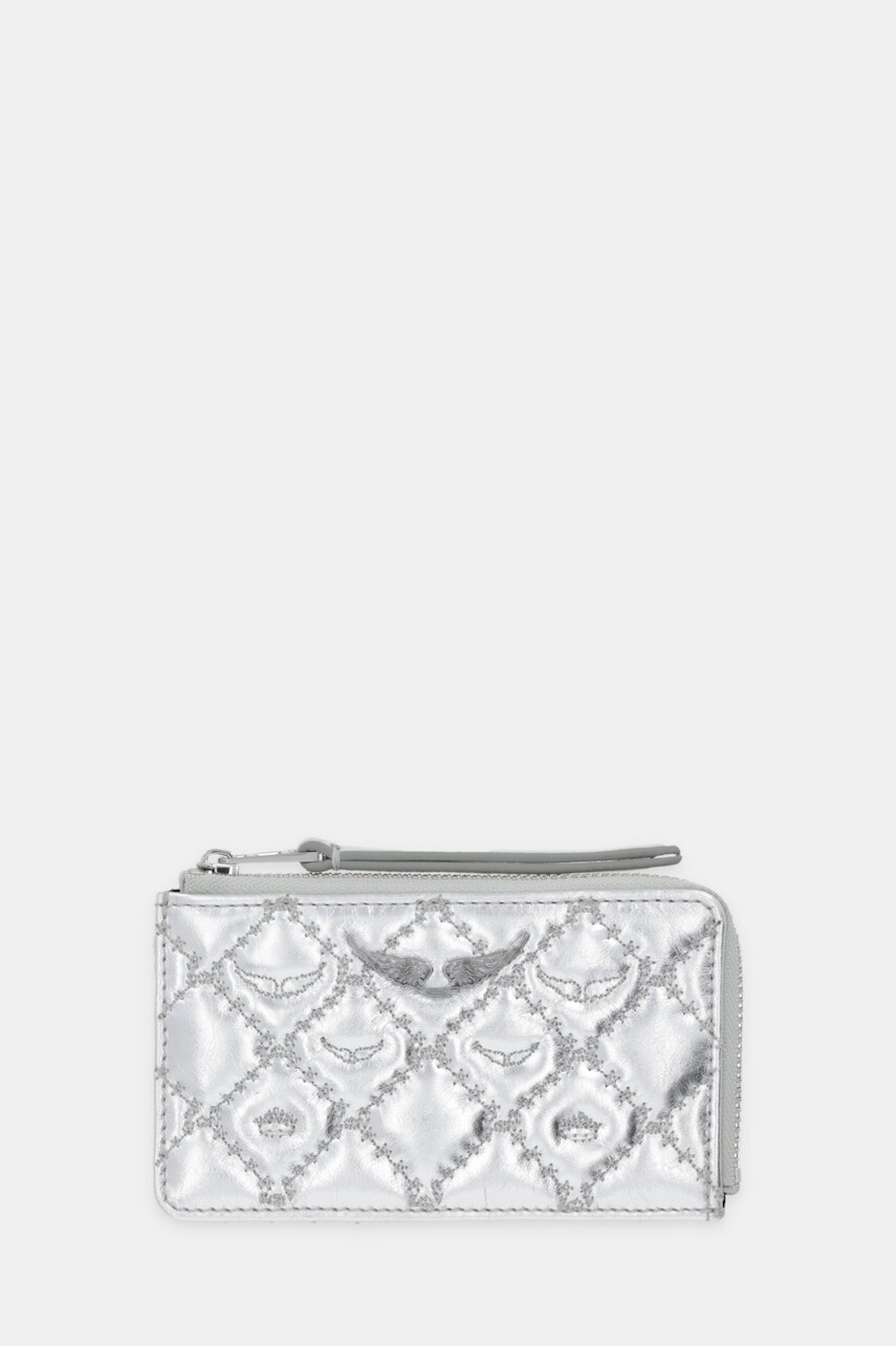 Kožená peňaženka ZADIG&VOLTAIRE strieborná farba, LWSG03722