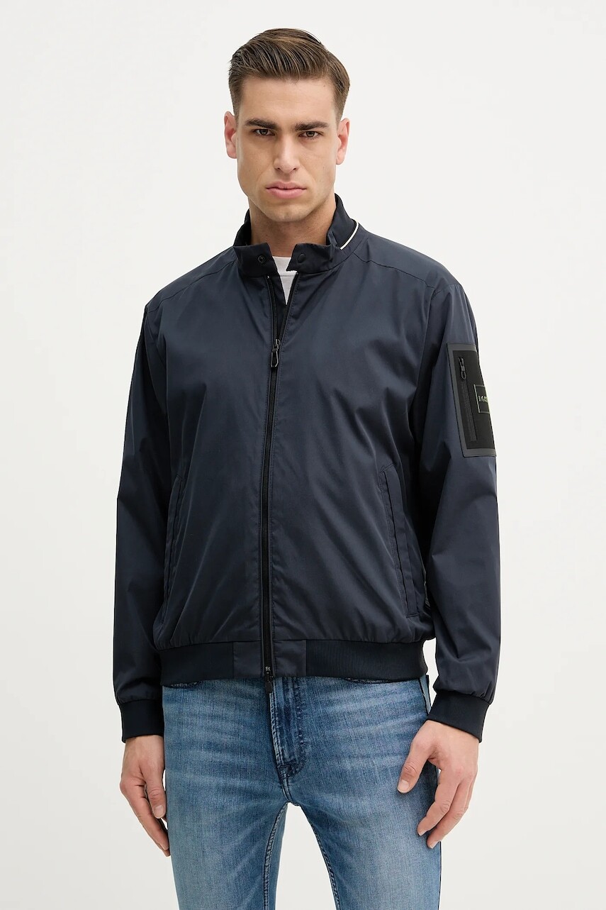 Bunda BOSS Green OW_Join JT tmavomodrá farba, prechodná, 50556129