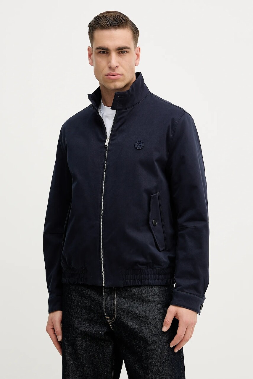 Bunda BOSS H-Coiner-261 tmavomodrá farba, prechodná, 50560144