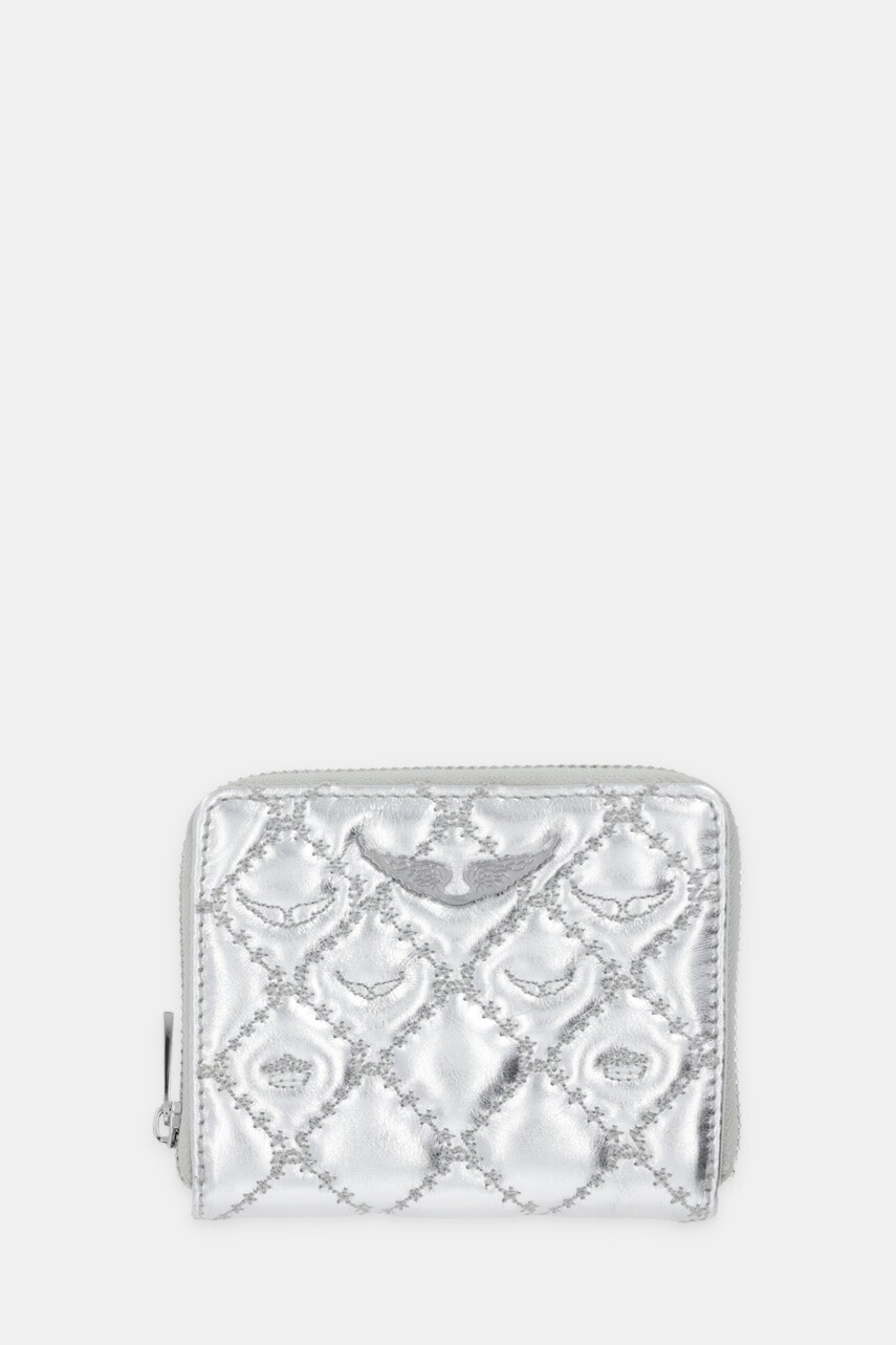 Kožená peňaženka ZADIG&VOLTAIRE strieborná farba, LWSG03721
