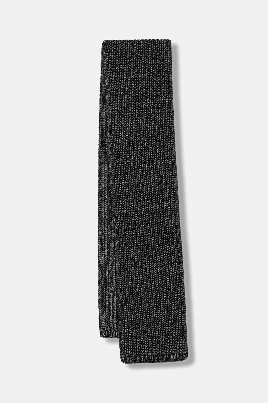 Šál s prímesou vlny Sisley čierna farba, vzorovaný, 1H5BLU00Z