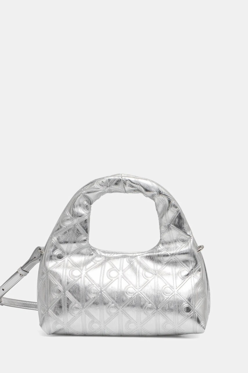 Kabelka Calvin Klein strieborná farba, LV04F3444G