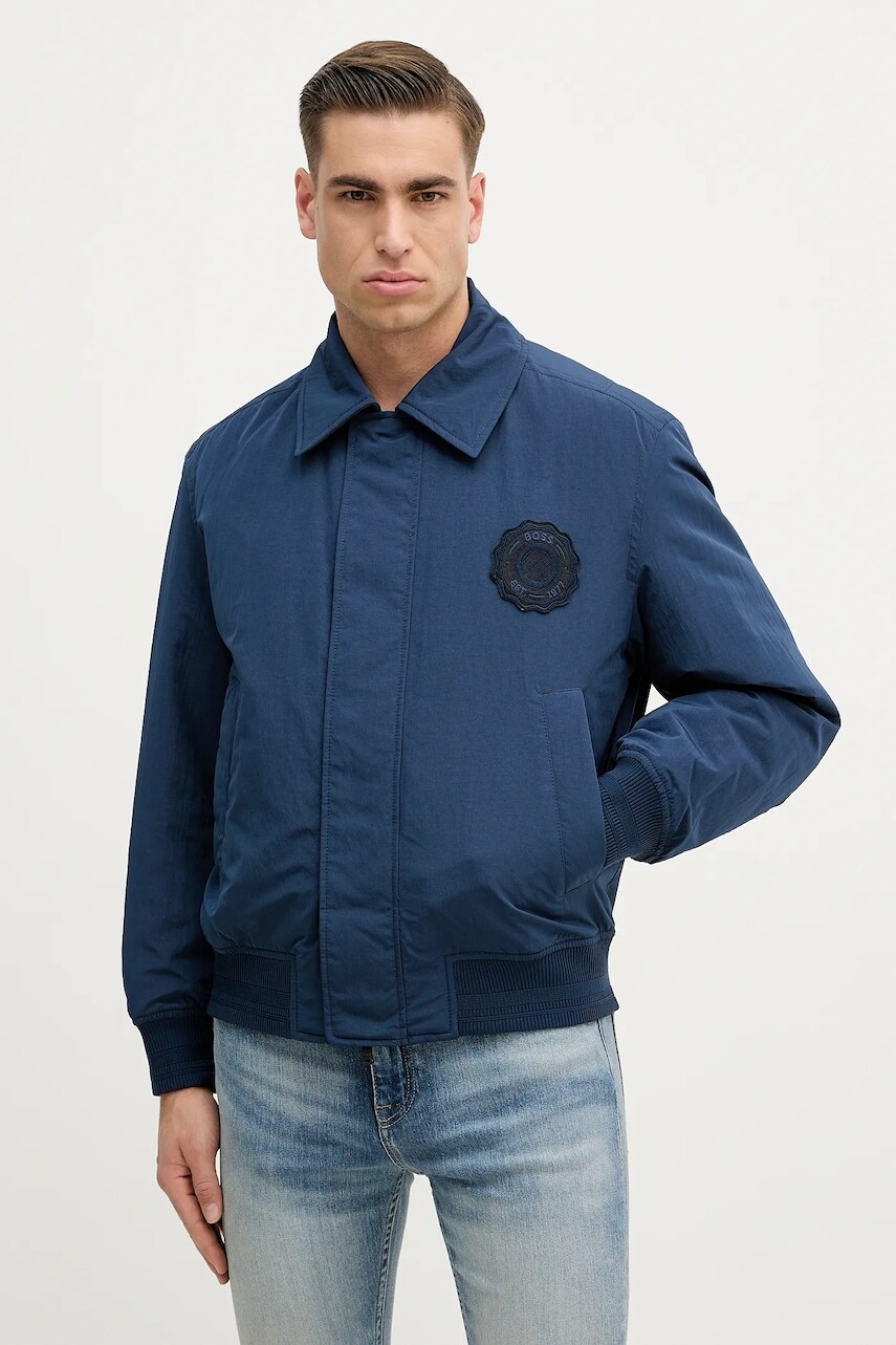 Bunda BOSS Orange Ohot modrá farba, zimná, 50556000