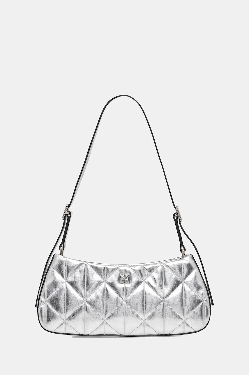 Kabelka Calvin Klein strieborná farba, LV04F3445G