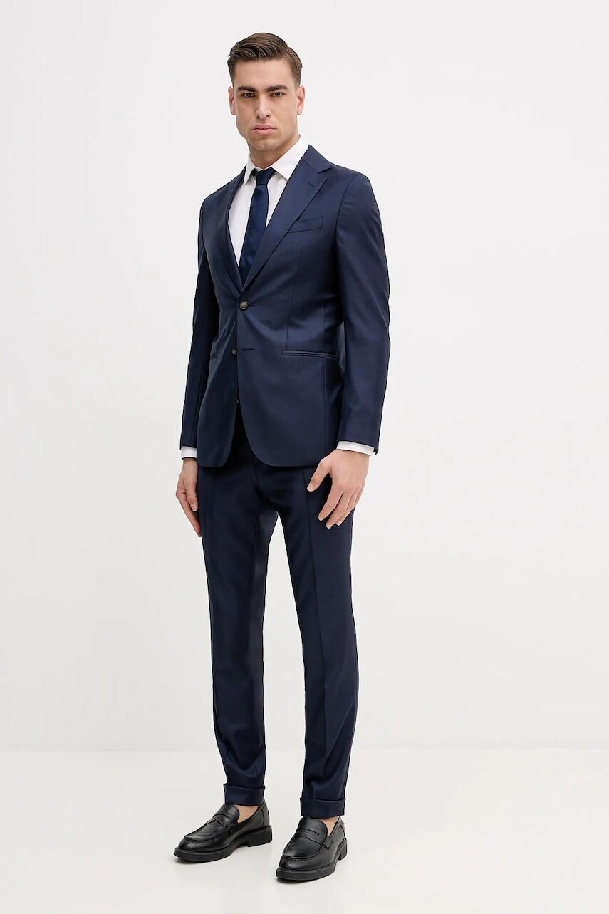 Oblek s prímesou vlny BOSS C-Huge-2pcs-261 tmavomodrá farba, jednofarebná, 50558713