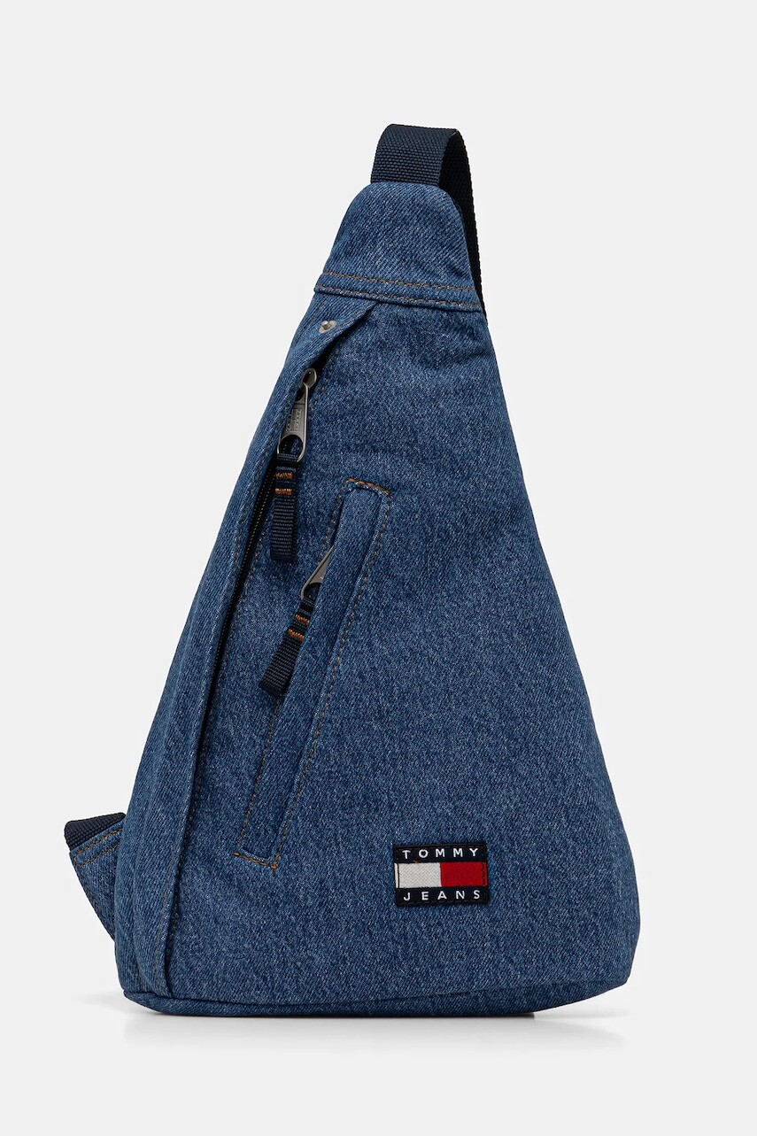 Džínsová taška Tommy Jeans modrá farba, AM0AM14051