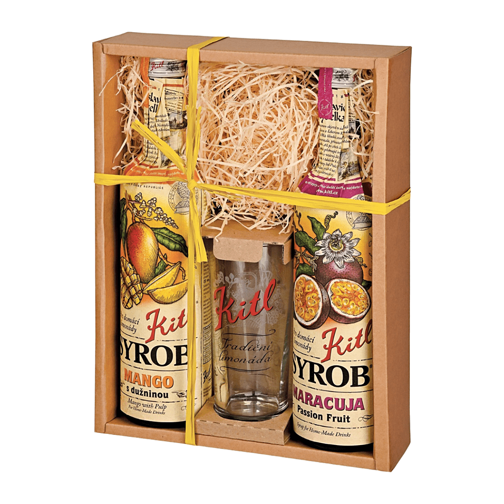 KITL Darčeková kazeta s pohárom mango + maracuja 2 x 500 ml