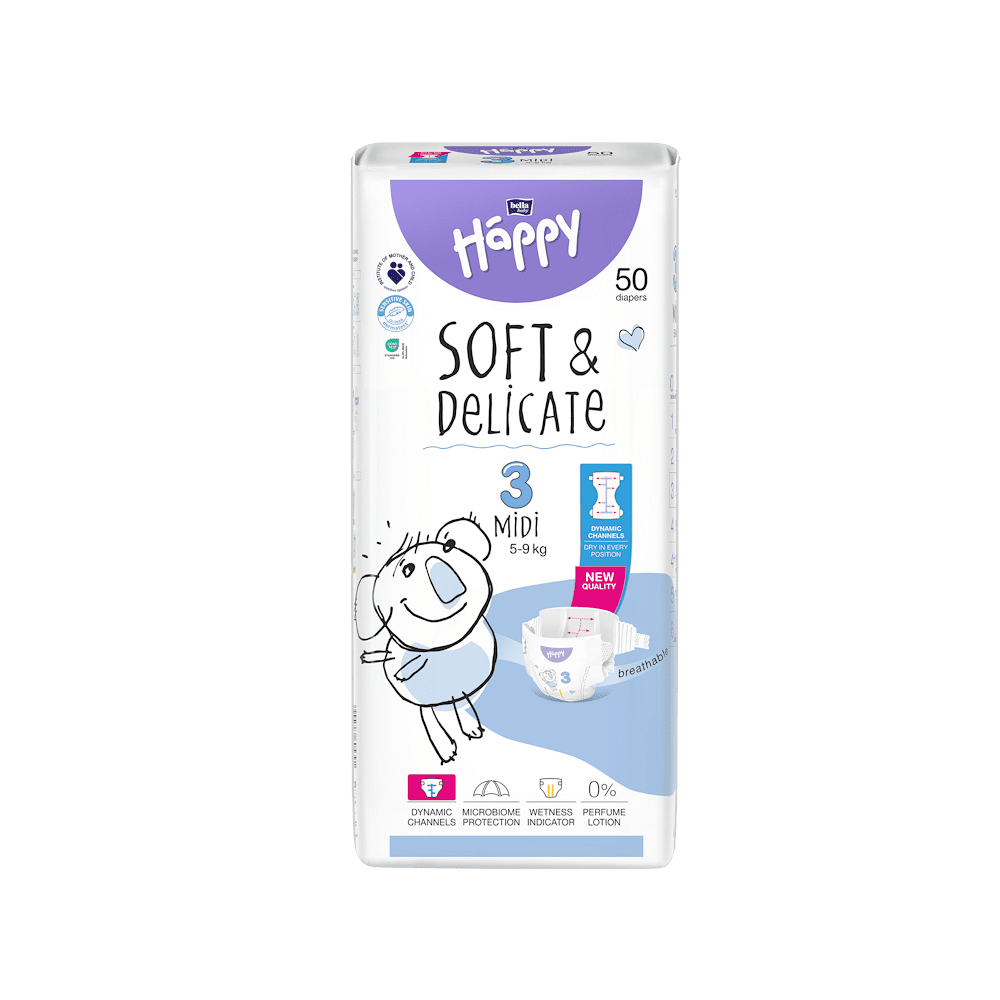 BELLA HAPPY Baby midi 50 kusov, poškodený obal