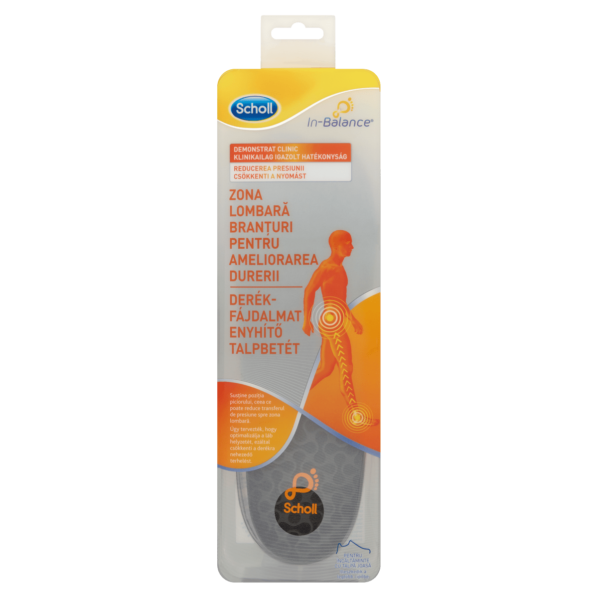 Scholl Vložky do topánok proti bolesti chrbta In-Balance, S, S