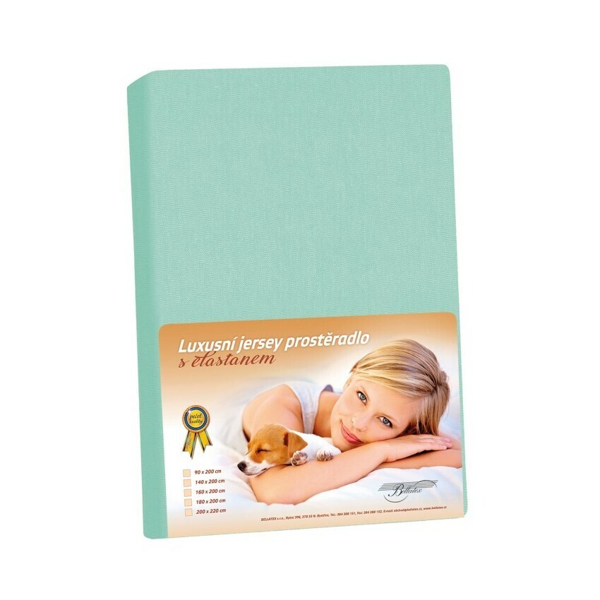 Bellatex Jersey prestieradlo s elastanom tyrkysová, 160 x 200 cm