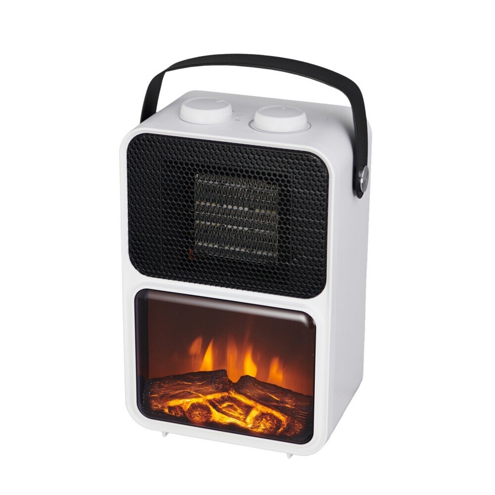 Elektrický krb - imitácia plameňa - biely, 13,5 x 21 x 36 cm, 600/1200W