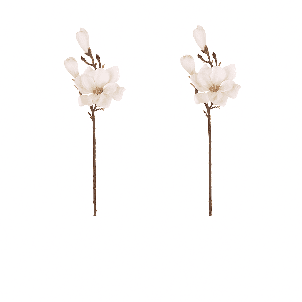 Set kvetov Magnólia, 2 ks, biela, 65 cm