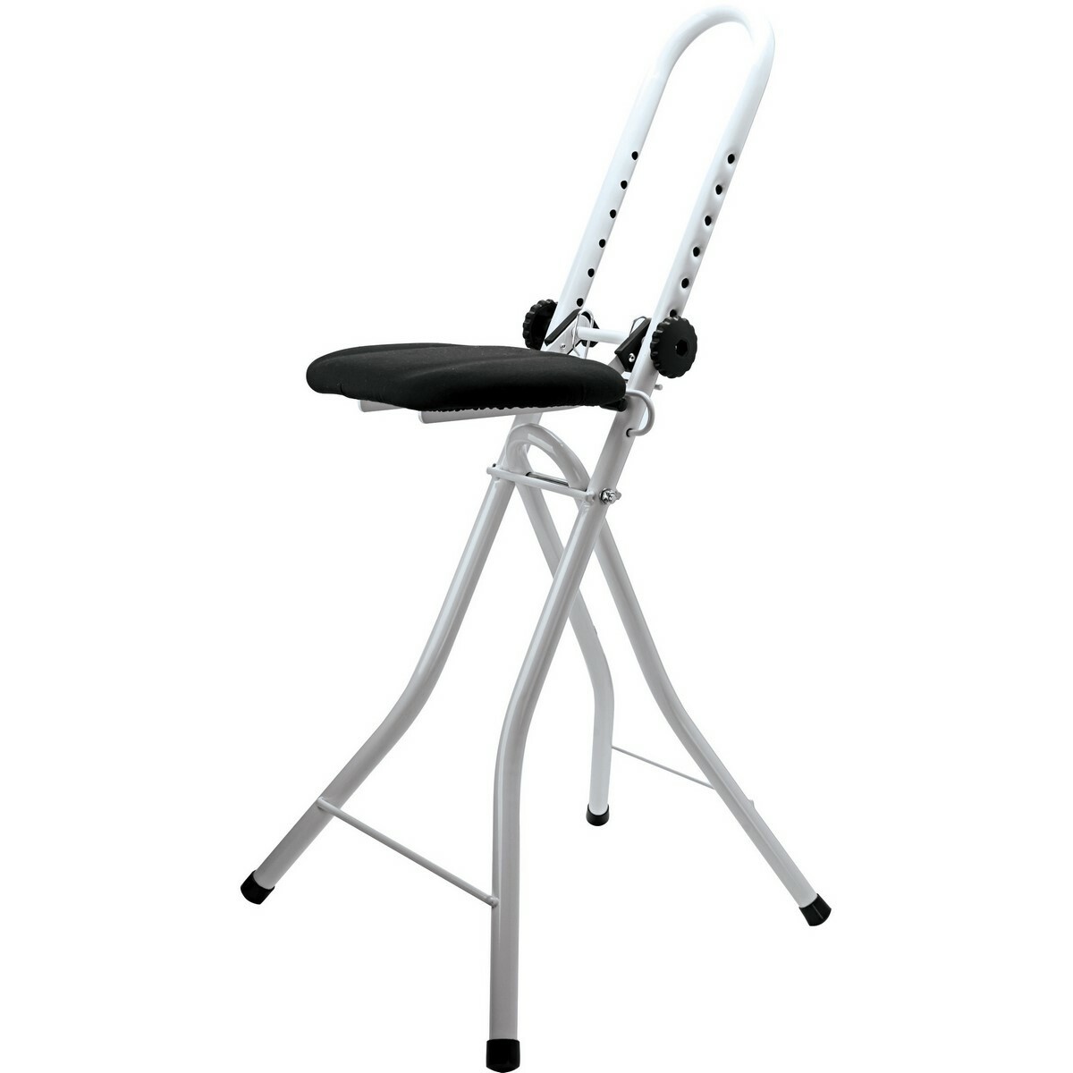MSV Skladacia stolička na žehlenie nastaviteľná 43 x 62 x 97 cm, biela