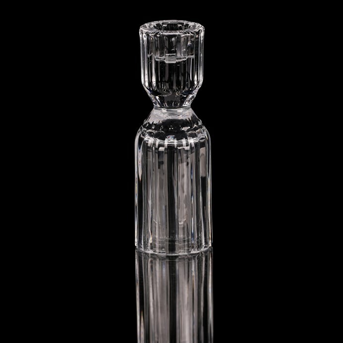 Svietnik sklenený 14,5 cm na kónickú sviečku, číra