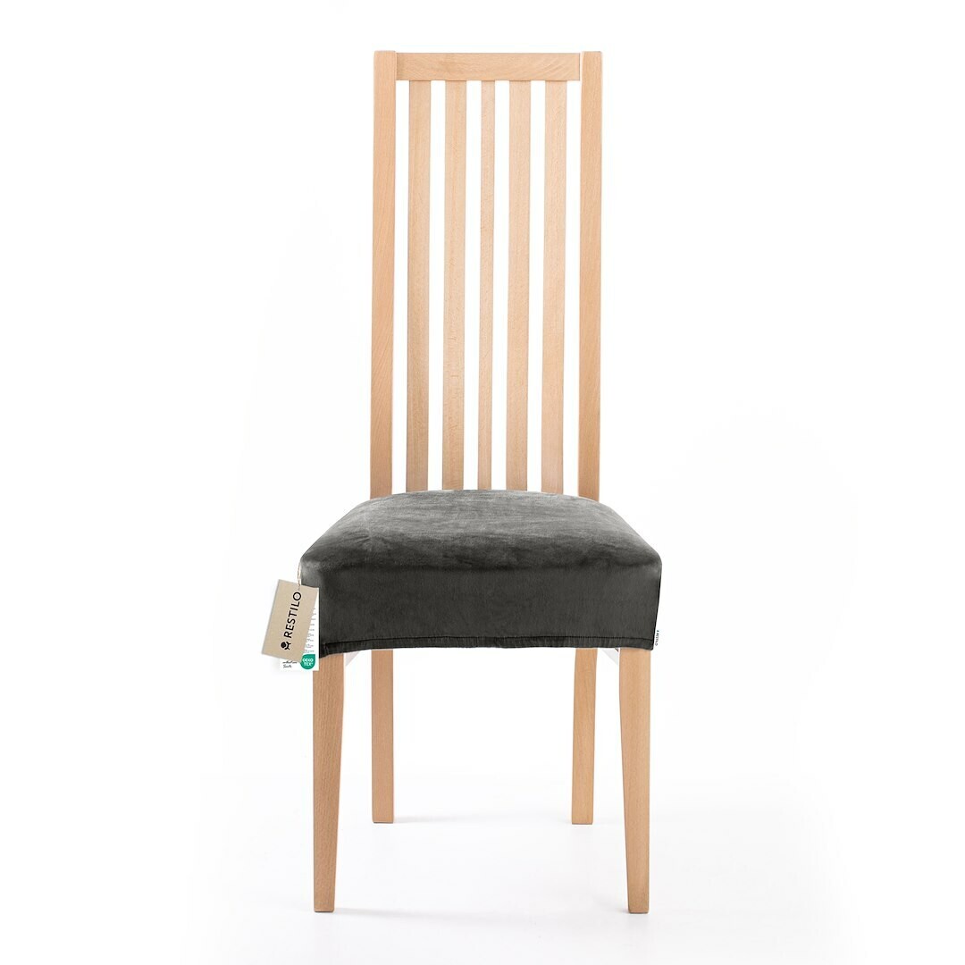 Restilo Napínací poťah na sedák na stoličku Sento tmavosivá, 40 x 40 + 5 cm