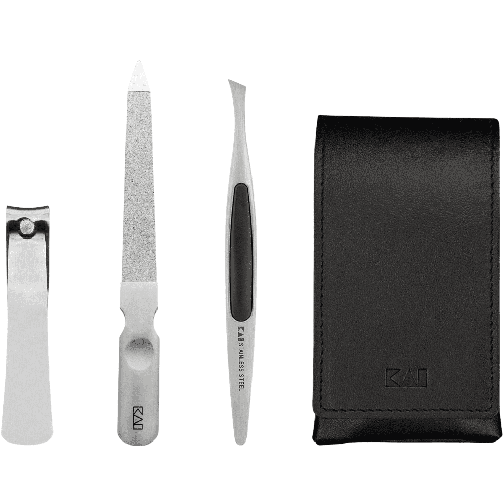 Kai Súprava na nechty v koženom púzdre Beauty Care – klieštiky, pilník, pinzeta