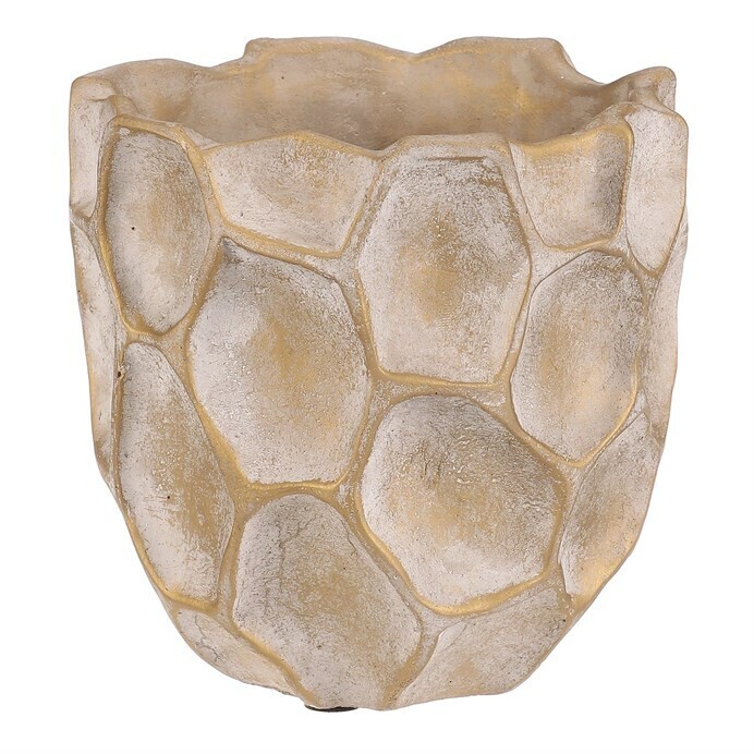 Betónový obal na kvety Plástev, vel. S, béžovo-zlatá