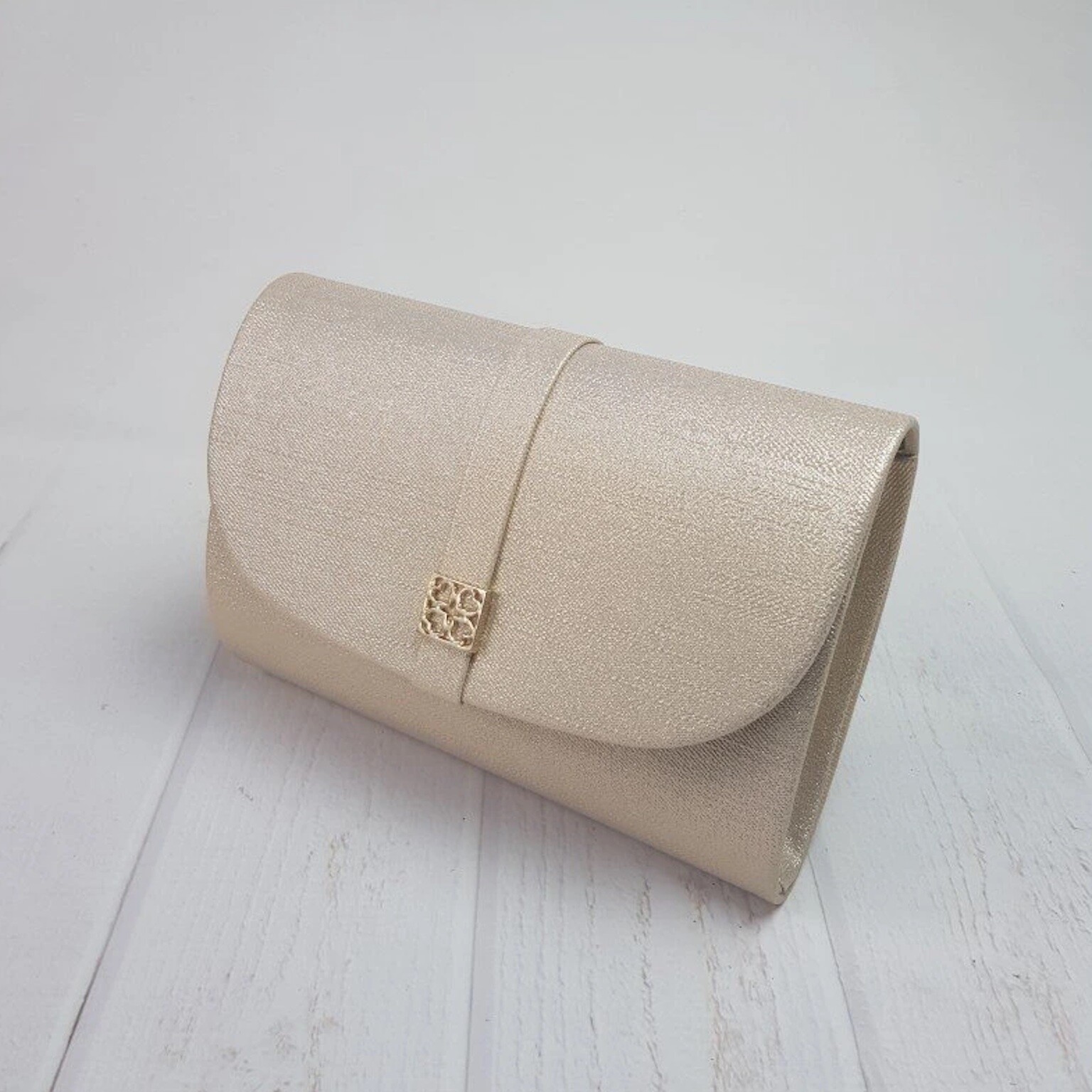 Šampanská trblietavá kabelka