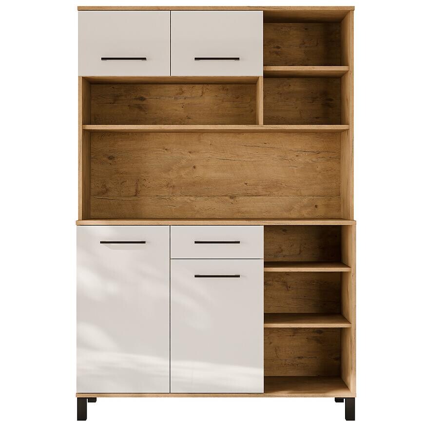 Príborník Linda Biely/Dub Lancelot 120 (VIGO)