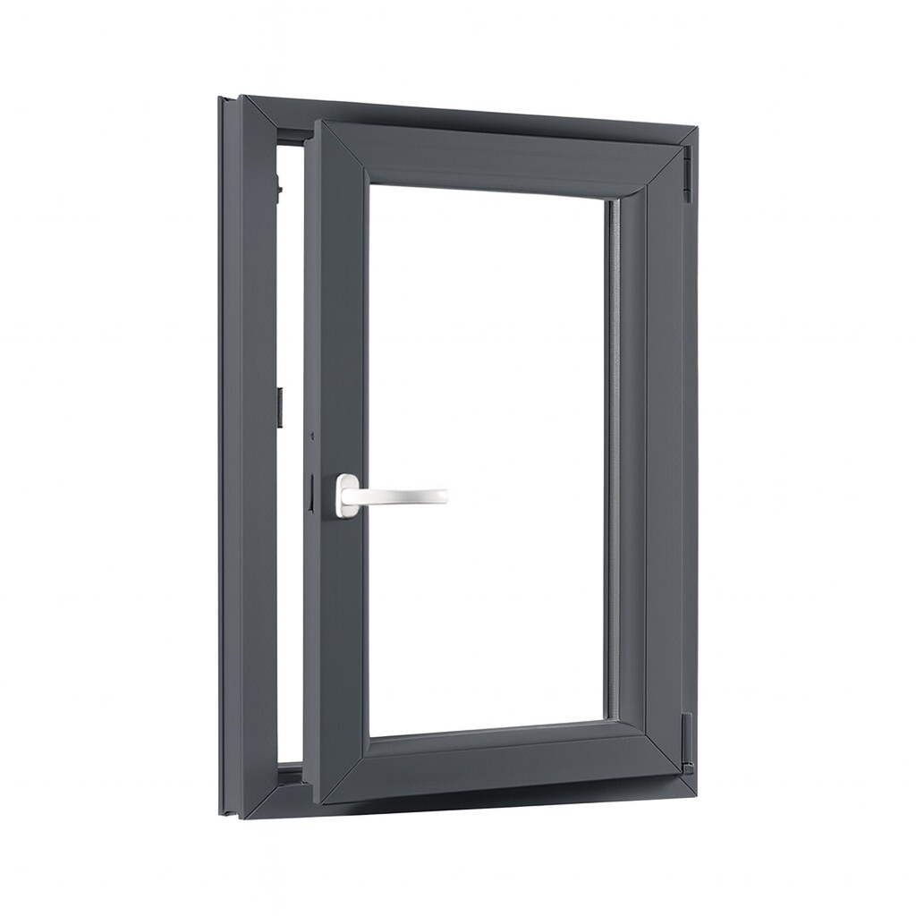 Jednokrídlové pivničné plastové okno OLIMPIA 60 AD, pravé