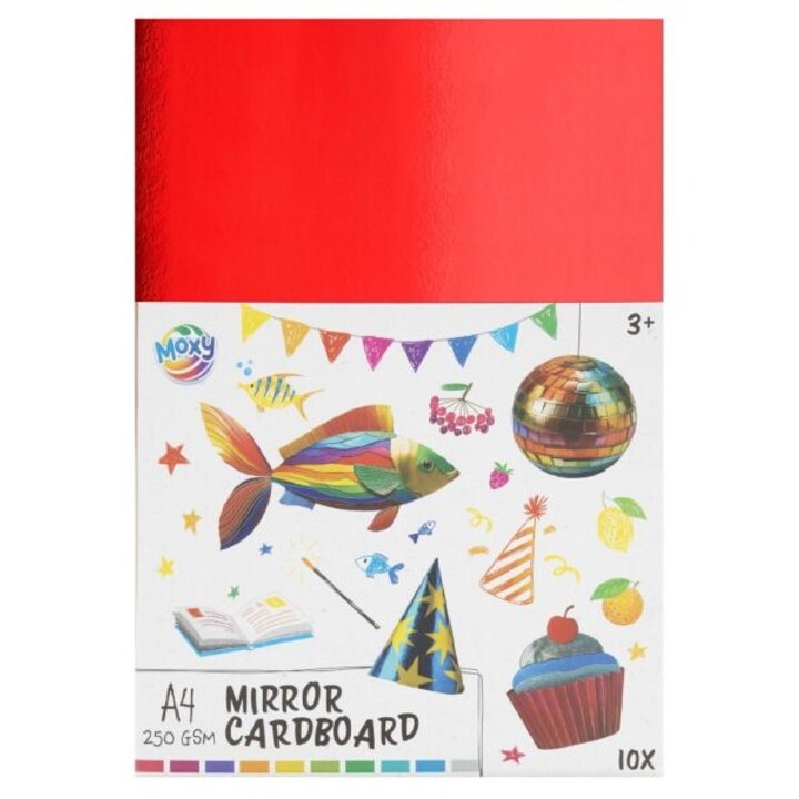 Zrkadlový kartón A4 250 GSM - 10 listov, 10 farieb
