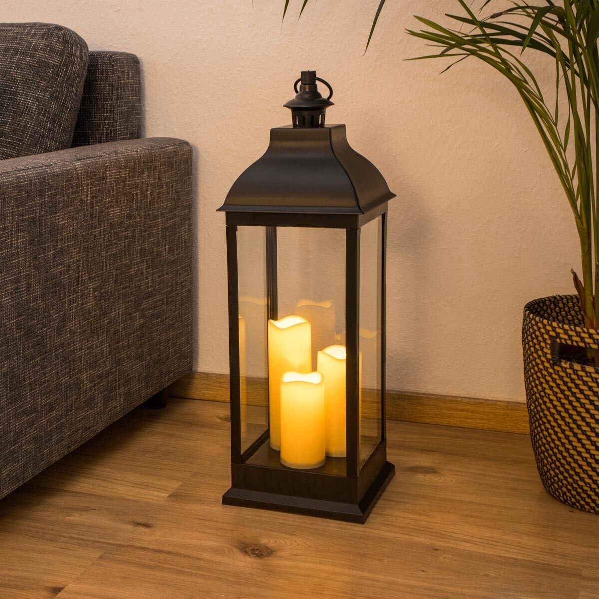 Lampión so sviečkami LED