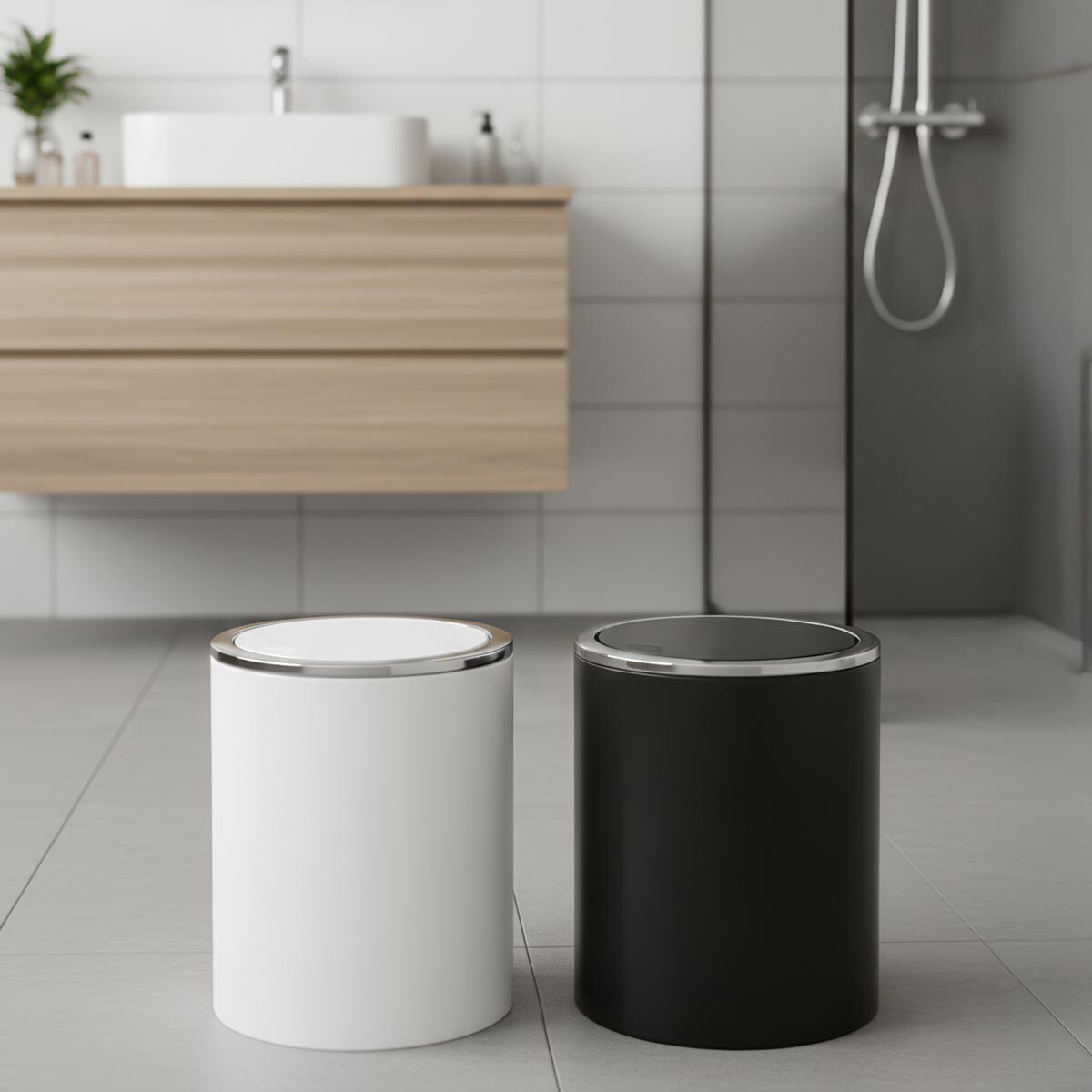 Odpadkový kôš s výklopným vekom Inca 2 l, biely