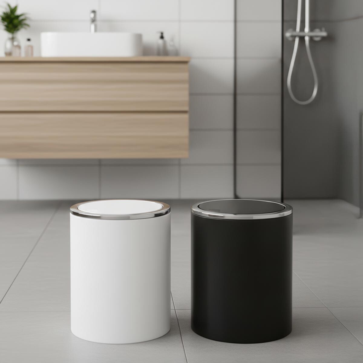 Odpadkový kôš s výklopným vekom Inca 2 l, čierny