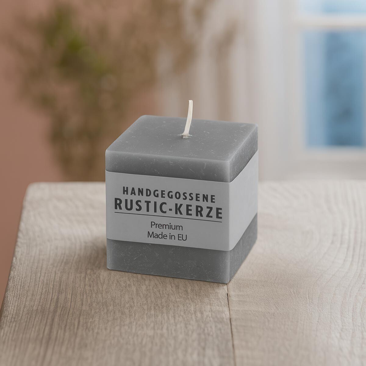 Sviečka Rustic, sivá