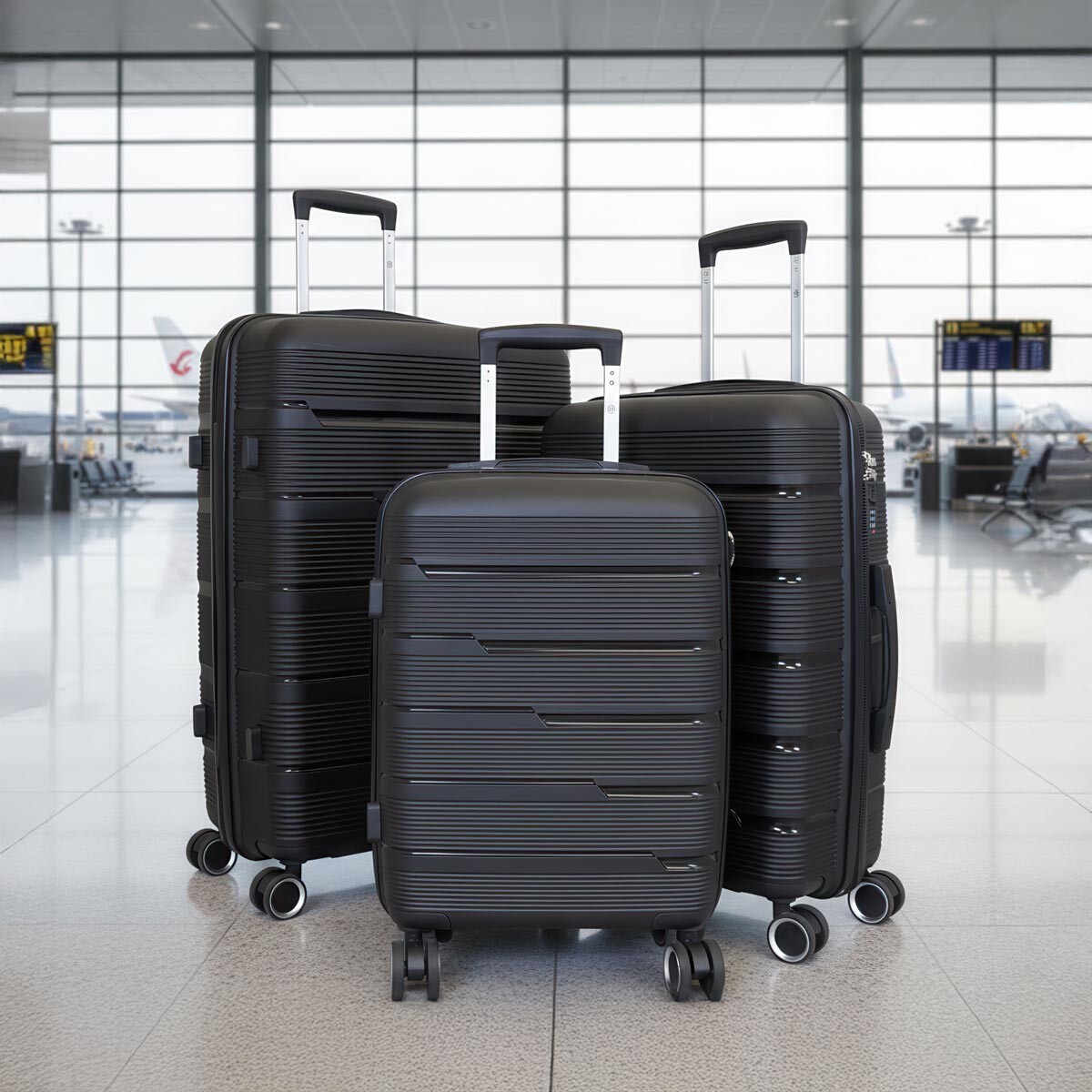 Cestovné kufre Aruba, sada 3 kusov, čierne