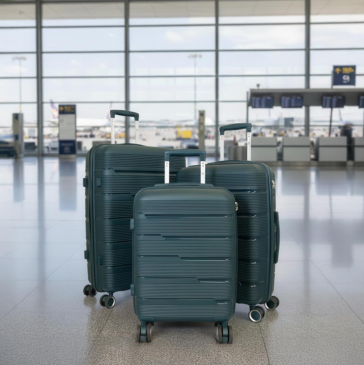 Cestovné kufre Aruba, sada 3 kusov, zelené