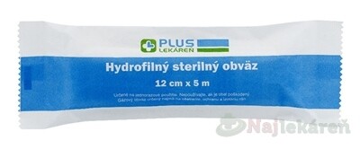 PLUS Lekáreň Hydrofilný sterilný obväz 12x5m 1ks