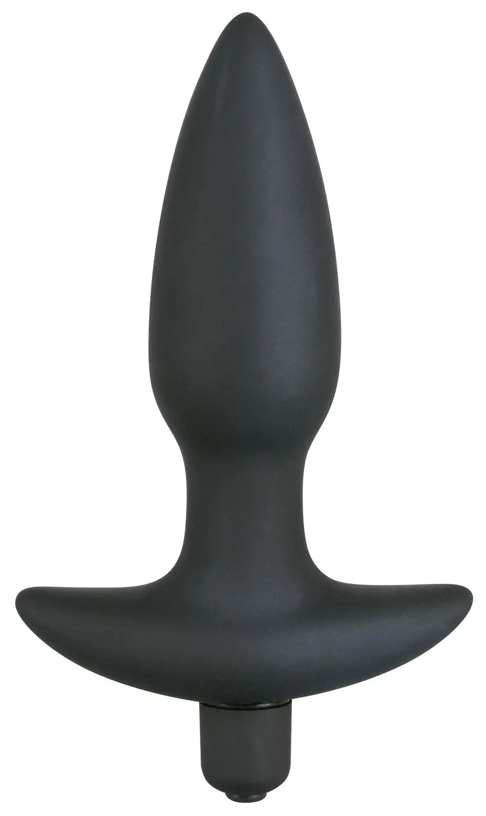 Čierny zamat análny vibrátor plug - stredná veľkosť