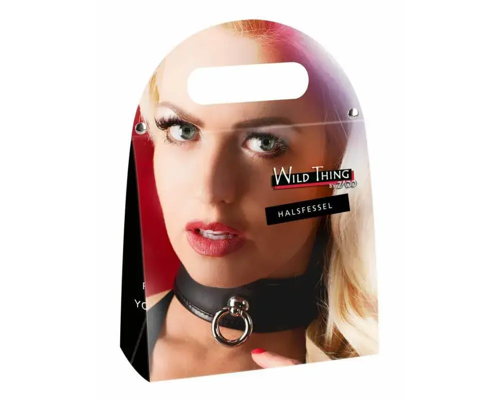 ZADO - kožený nákrčník (čierny)