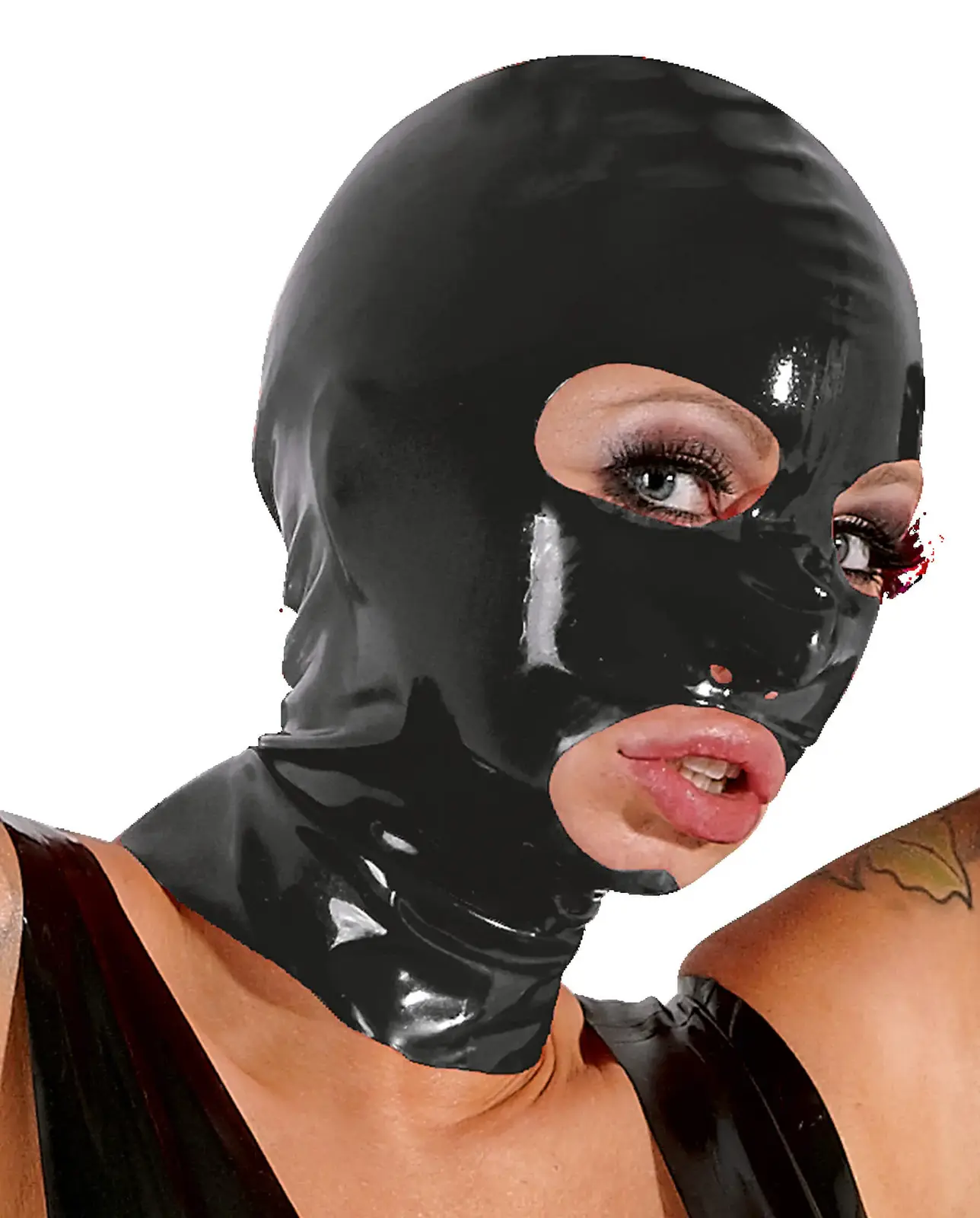 Latexová maska na ústa (čierna)