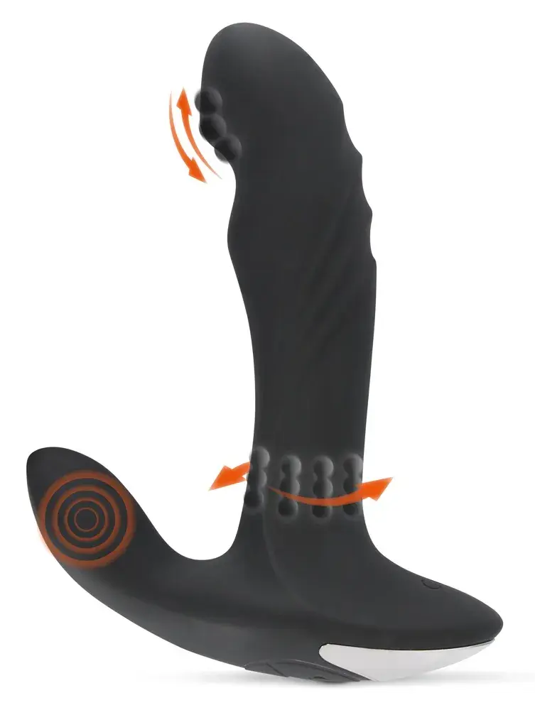Rebel - rotujúci guľôčkový prostata masér vibrátor (čierny)